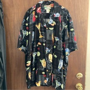 Black Lightweight Shirt  with Artistic Pattern